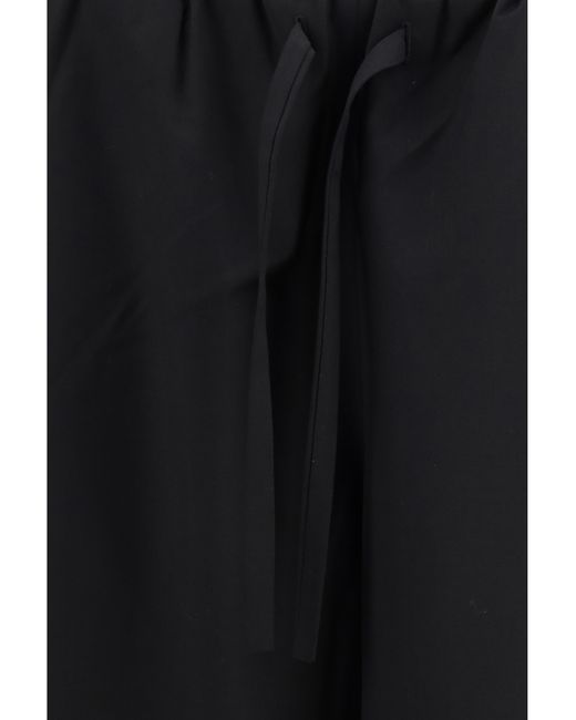Totême Black Drawstring Dinner Trousers Wool