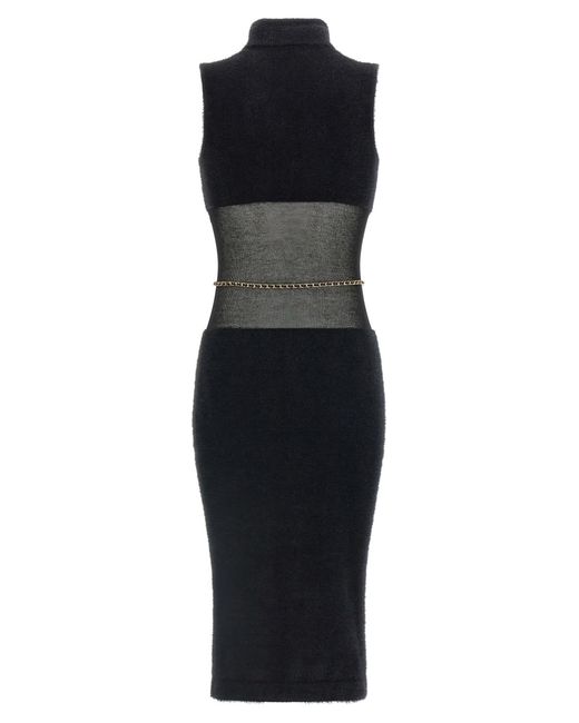 Elisabetta Franchi Black Gauze Insert Dress