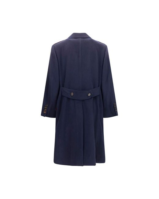 Brunello Cucinelli Blue Wool Oves Aries Coat for men