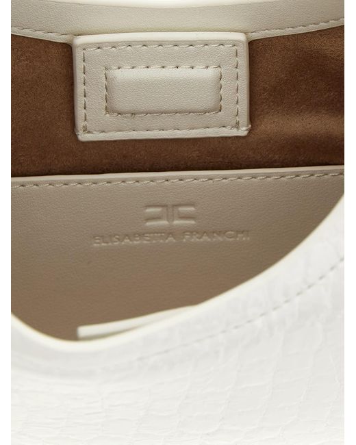 Elisabetta Franchi White 'Hobo' Small Shoulder Bag