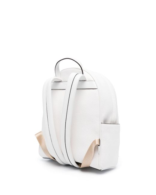Michael Kors White Bex Medium Pebbled Leather Backpack