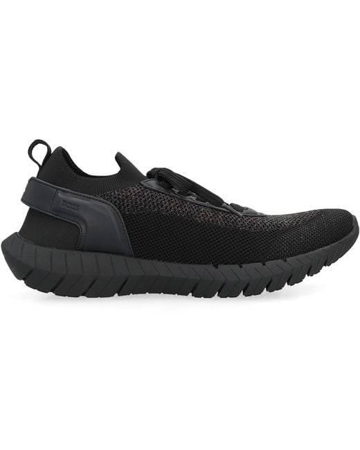 Boss Black Mesh Upper Sock Sneakers Polyester Trainers for men