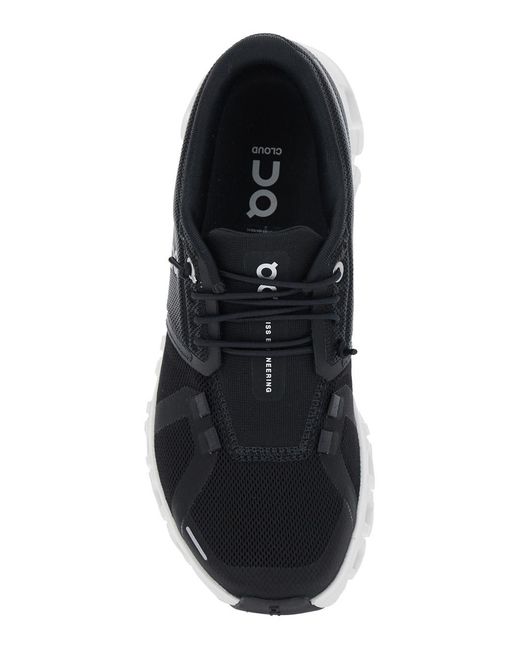 On Shoes Black Sneaker Cloud 6 Low Top With Mesh Inserts And Logo The Side