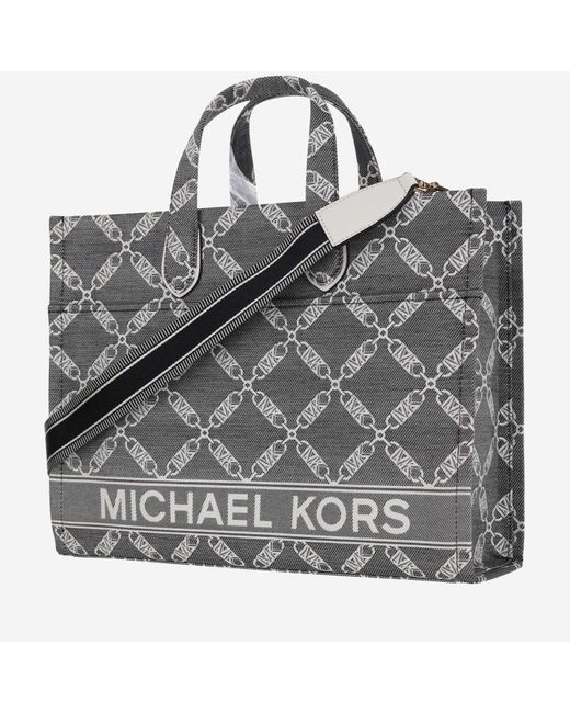 Michael Kors Metallic Gigi Bag Large Cotton Canvas