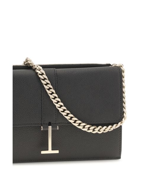 Tom Ford Black Chain Shoulder Bag Calf Leather