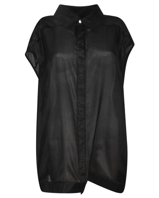 Rick Owens Black See-Through Sleeveless Shirt