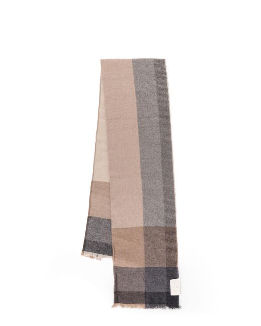 Brunello Cucinelli Natural Wool And Cashmere Scarf for men