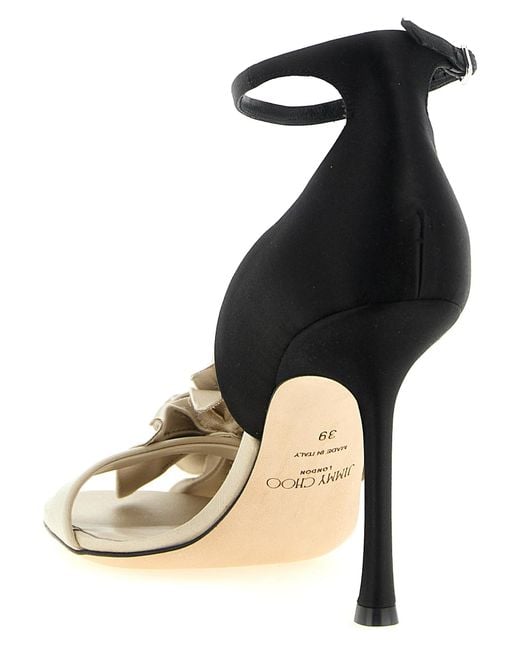 Jimmy Choo Metallic Tencel Stiletto Heel Sandals