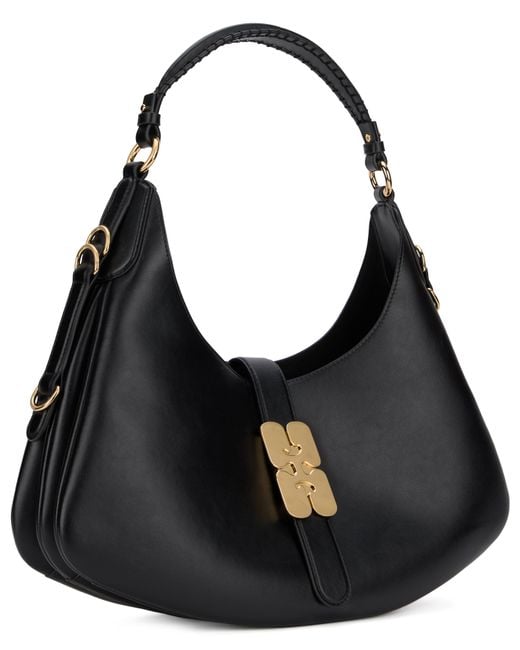 Ganni Black Shoulder Bag Kat Small Lambskin Leather Handbags