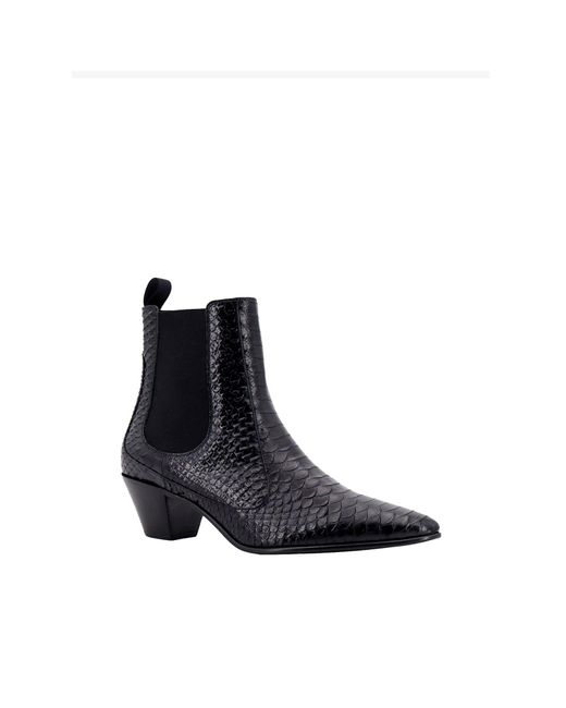 Céline Black Snake-Effect Leather Chelsea Boots for men