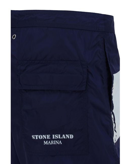 Stone Island Blue Costume Da Bagno for men