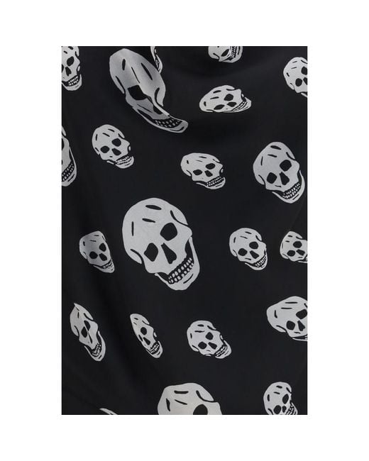 McQueen Black Silk Scarf
