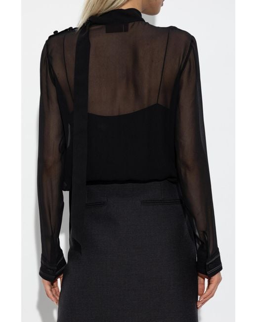 Gucci Black Silk Blouse