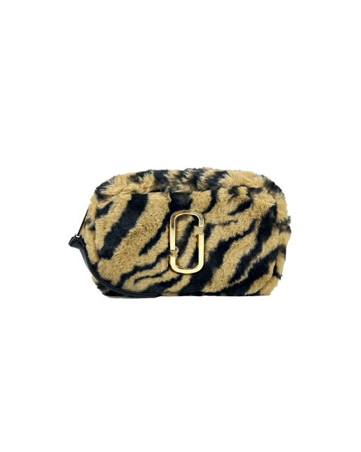 Marc Jacobs Black The Snapshot Tiger Fur Crossbody Bag Faux