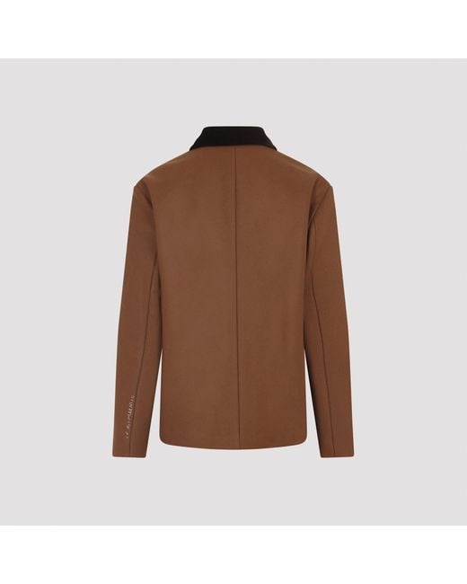 Marni Brown Double Splittable Wool Felt Workwear Jacket for men
