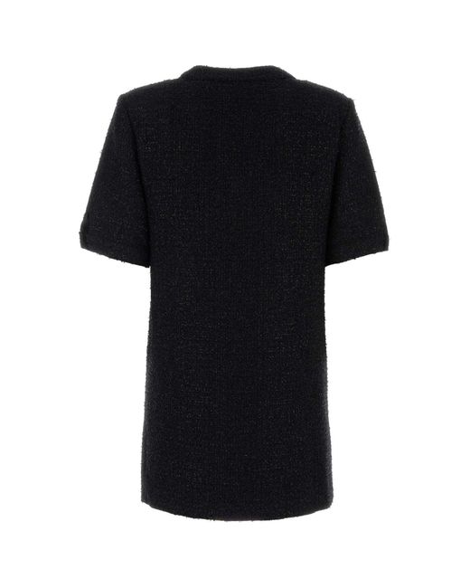 Alessandra Rich Black Tweed Mini Dress