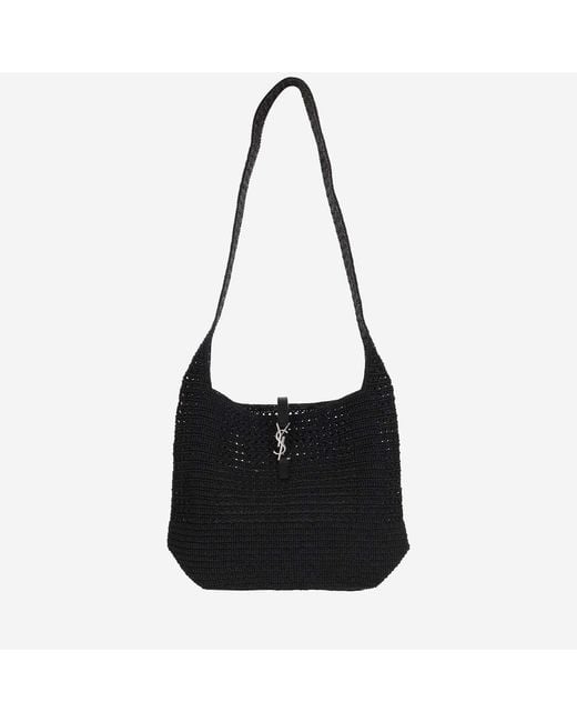 Saint Laurent Black Crocheted Raffia Tote Bag Shoulder for men