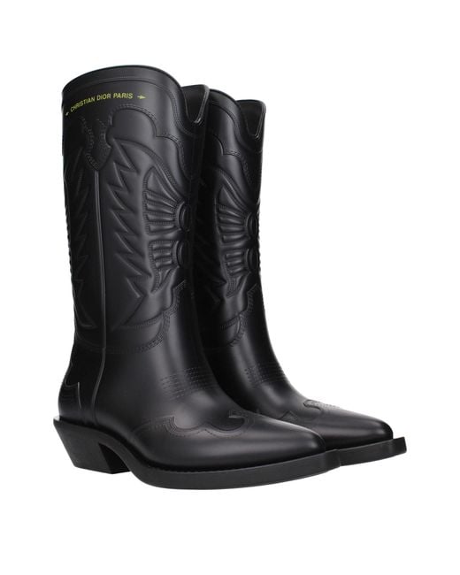 Dior Black Cotton Boots