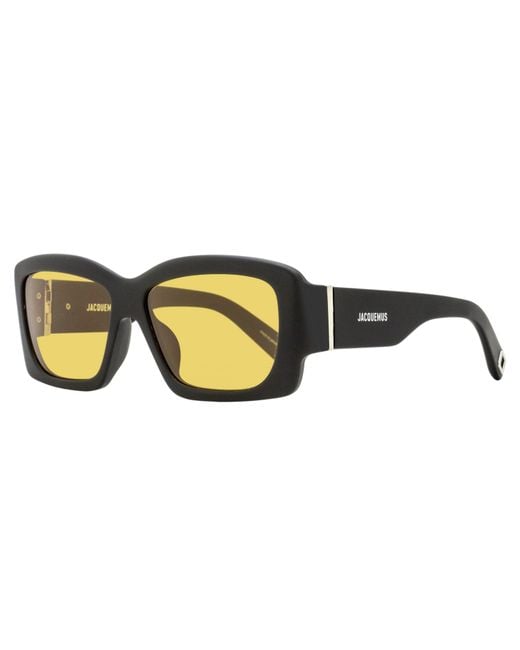 Jacquemus Black Croisiere Rectangular Sunglasses Jac60S 005 56Mm Plastic (Acetate)