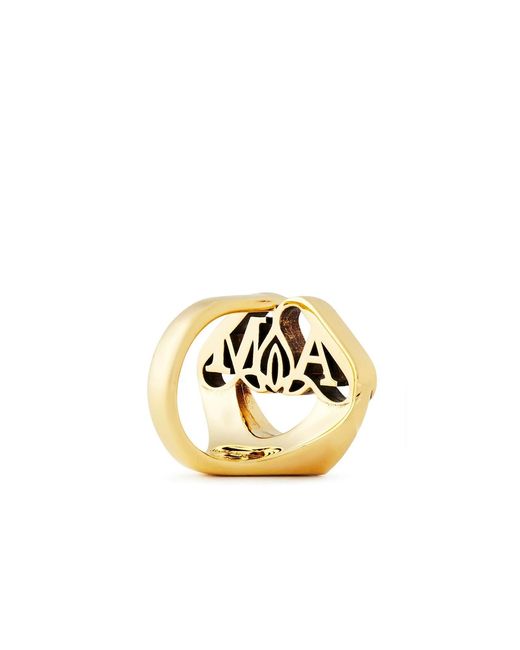 McQueen Metallic Seal Logo Ring Accessories Jewelry