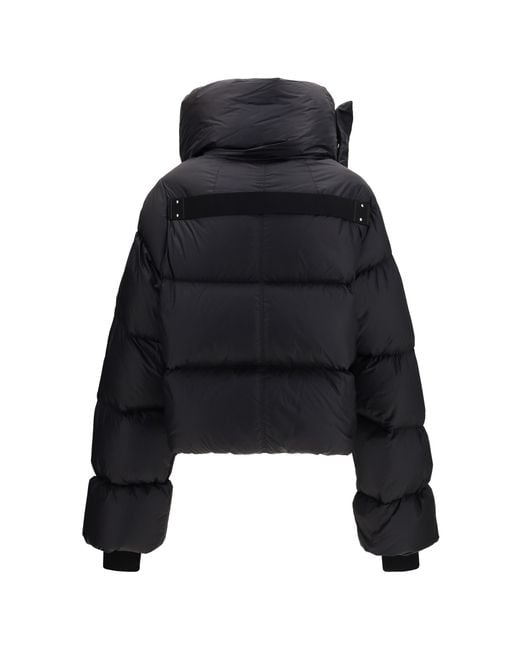 Rick Owens Black Padded Funnel Neck Jacket Down