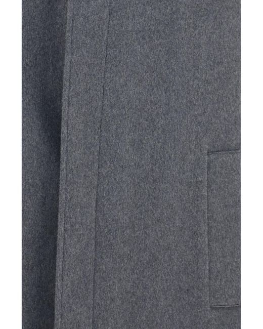 Lardini Gray Wool Hooded Coat Fleece for men