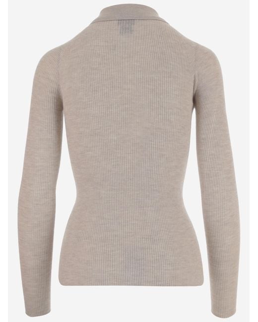 Sa Su Phi Gray Polo Shirt Cashmere-Silk Tops