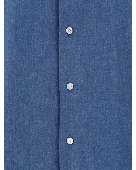 Finamore 1925 Blue Napoli-zante Shirt for men