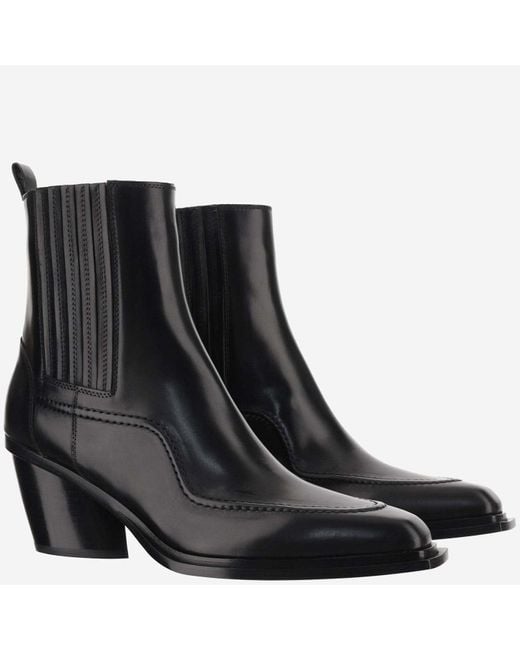 Sartore Black Leather Boots