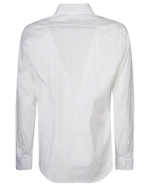 Lanvin White Round Hem Plain T-Shirt for men