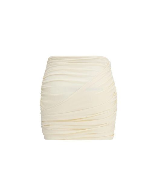 Magda Butrym Natural Beige Fabric Mini Skirt