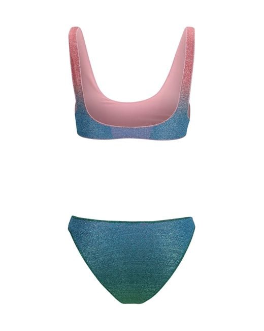 Oseree Blue Lumière Sporty Set Bikini Polyamide; Metal Swimwear