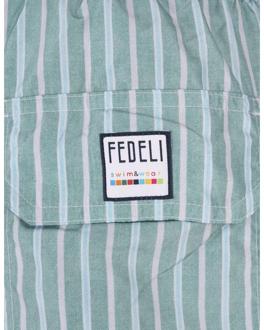 Fedeli Blue Striped Swim Shorts for men