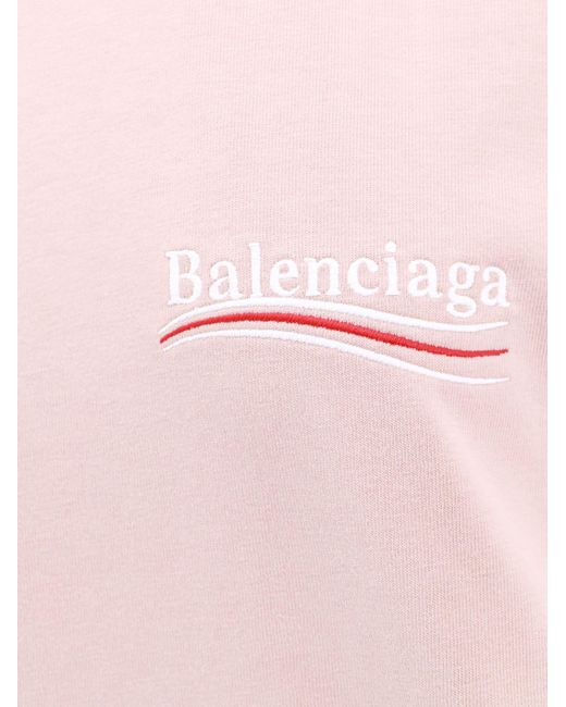Balenciaga Pink Cotton Crew-Neck T-Shirt