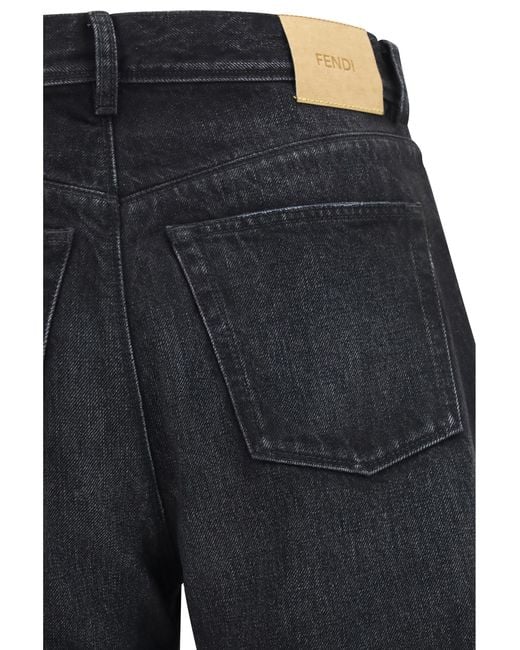 Fendi Blue Long Jeans Cotton for men