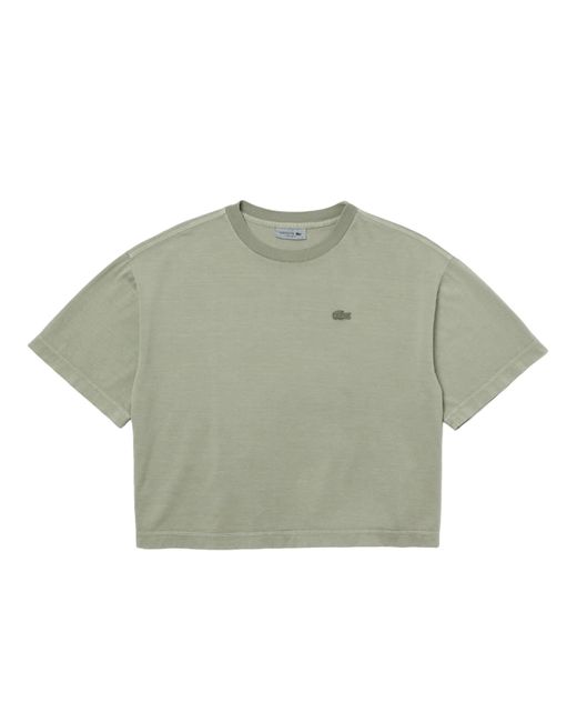 Lacoste T-shirt Crop Grigia Tf5594k34 in Green | Lyst