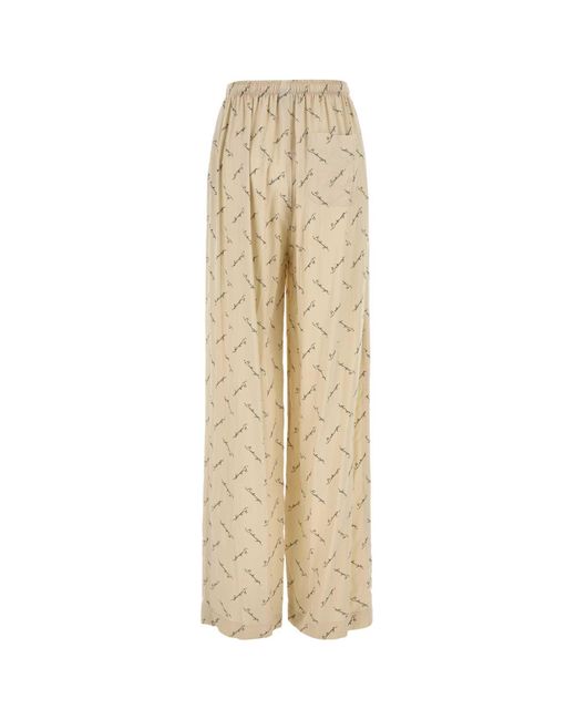 Balenciaga White Printed Viscose Pyjama Pant