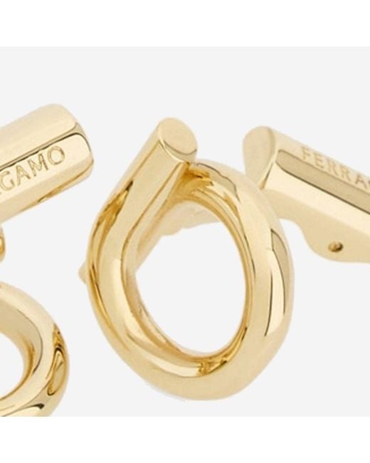 Ferragamo Metallic Cufflinks Cummings Brass Accessory for men