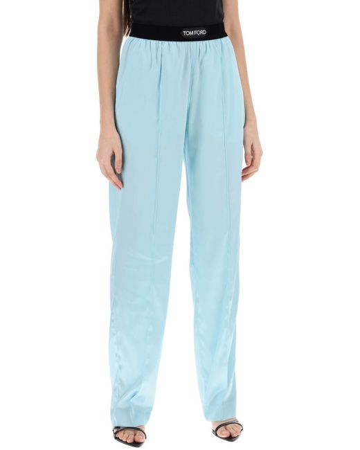 Tom Ford Blue Silk Trousers