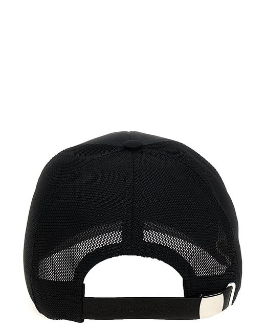 Alexander McQueen Black Warped Logo Hats for men