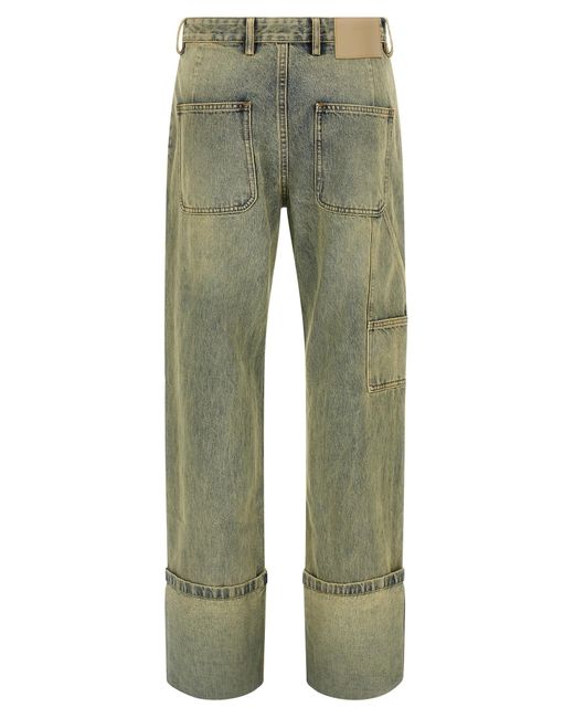 Entire studios Green Cuff Surface Wave Jeans