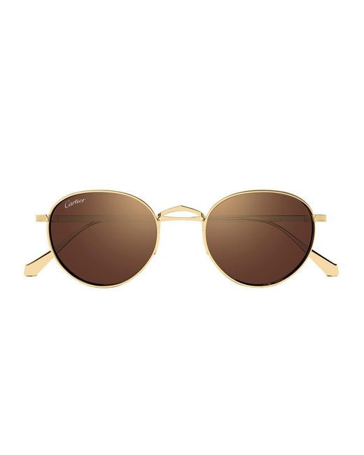 Cartier Brown Ct0626S Signature C De Sunglasses Titanio