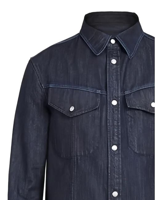 Ferragamo Blue Flap-Pocket Cotton Jacket for men