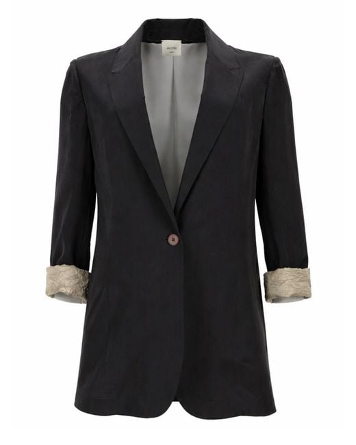 Alysi Black Silk Blazer