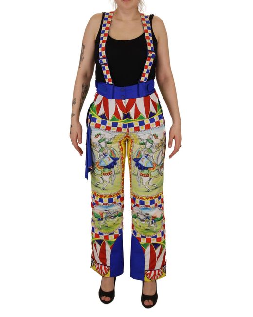 Dolce & Gabbana Multicolor Printed Snow Trouser Pants Polyester