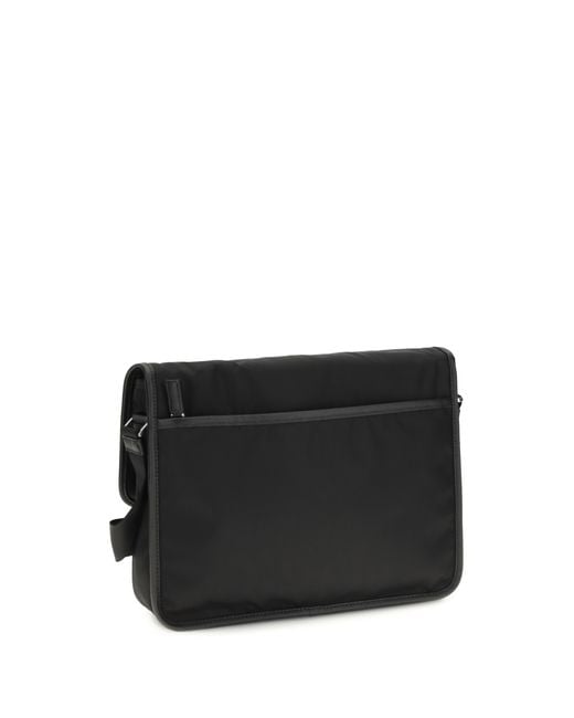 Prada Black Re-Nylon And Saffiano Shoulder Bag Recycled Polyamide for men