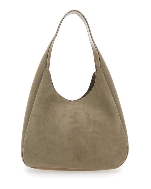 Stella McCartney Gray Shoulder Bag With Maxi Logo Lettering On The Front