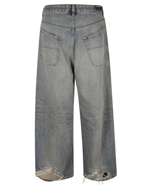 Balenciaga Gray Baggy Cropped Jeans
