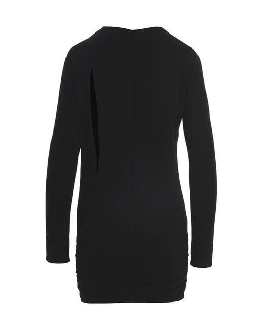 Versace Black One-Shoulder Cut-Out Midi Dress