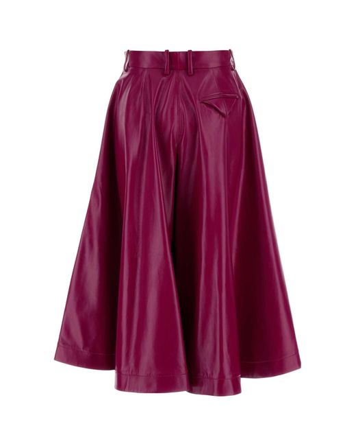 Bottega Veneta Purple Fuchsia Leather Bermuda Shorts